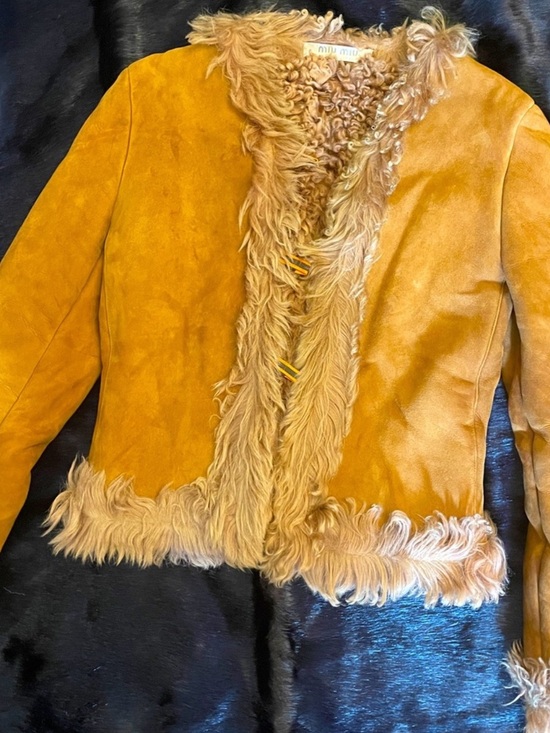 Miu Miu Jackets & Blazers - Miu Miu Suede Teddy Shearling Jacket